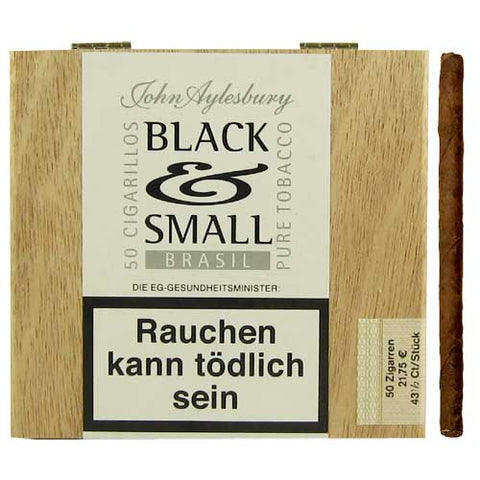 John Aylesbury Black & Small Zigarren mit natürlicher Holzverpackung und dezenter brasilianischer Tabaknote.