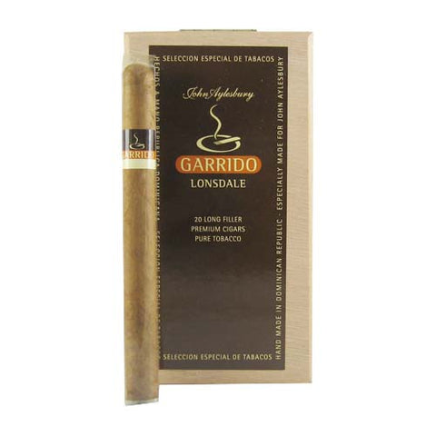 John Aylesbury Garrido Lonsdale Zigarre mit edlem Tabak in eleganter Verpackung dargestellt.