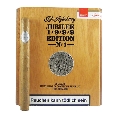 John Aylesbury Jubilee Edition 1999 Nr. 1 Churchill in edler Holzbox mit Zigarre und Warnhinweis sichtbar