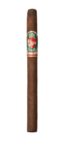 John Aylesbury Bahia Brasil Panetela Zigarre mit dunklem Deckblatt und klassischem grünen Label auf weißem Hintergrund