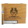 Holzkiste und Zigarre John Aylesbury San Pedro Sula Cremas mit Logo und 25 handgerollten Zigarren aus Honduras