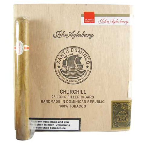 John Aylesbury Santo Domingo Churchill Zigarre mit 25 Stück im Holzbox, handgefertigt aus Dominikanischer Republik Tabak