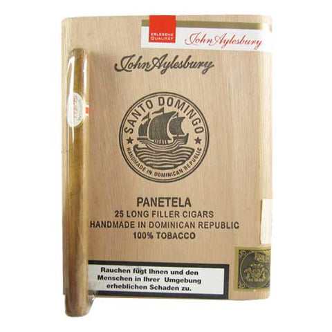 John Aylesbury Santo Domingo Panetela Zigarrenpackung mit 25 handgemachten Long Filler Zigarren aus der Dominikanischen Republik