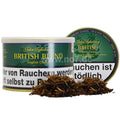 John Aylesbury British Blend (früher: Finest) Tabakdose mit offenem Deckel und losem Tabak im Vordergrund