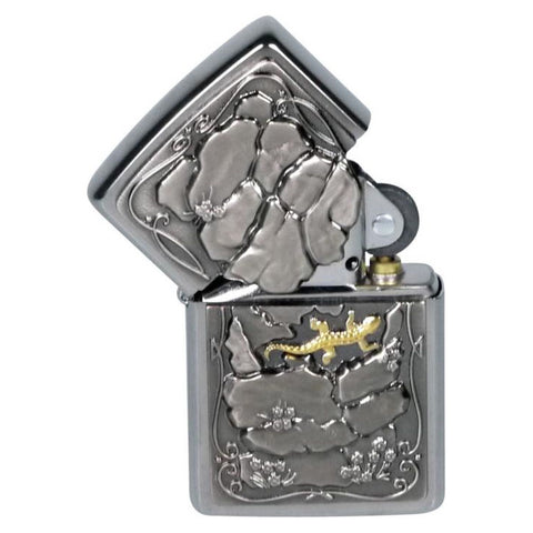 Zippo chrom gebürstet Lizzard Trick 254844