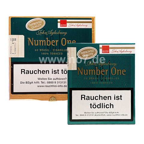 John Aylesbury Number One Brasil Zigarillos Verpackung mit deutlichem Warnhinweis Rauchen ist tödlich