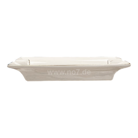 2er Zigarrenascher schmal weiß JOHN AYLESBURY aus hochwertiger Keramik mit elegantem und schlichtem Design