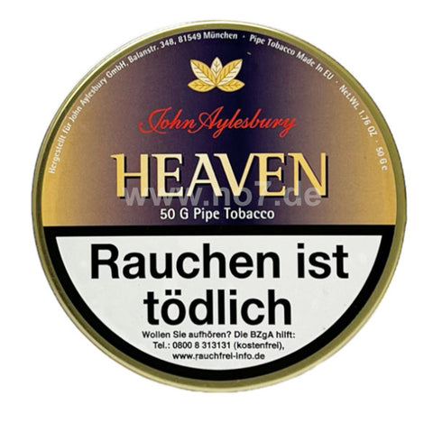 John Aylesbury Heaven früher Vanilla Tabakdose mit Warnhinweis Rauchen ist tödlich und 50 Gramm Inhalt