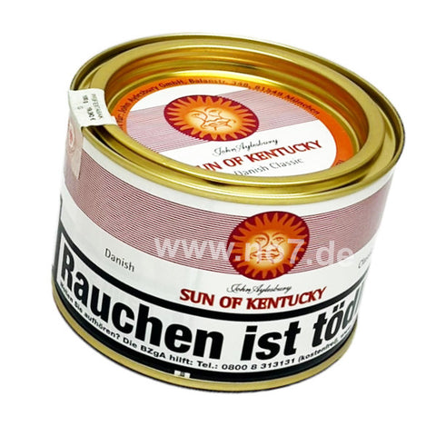 John Aylesbury Sun of Kentucky (100g) in runder Dose mit goldfarbenem Deckel und rotem Logo auf weißem Etikett