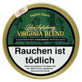 Dose mit John Aylesbury Virginia Blend (100g) Tabak, grün-goldenes Design, Warnhinweis Rauchen ist tödlich