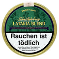 John Aylesbury Latakia Blend (100g) Tabakdose mit grünem Design und Gesundheitswarnung Rauchen ist tödlich