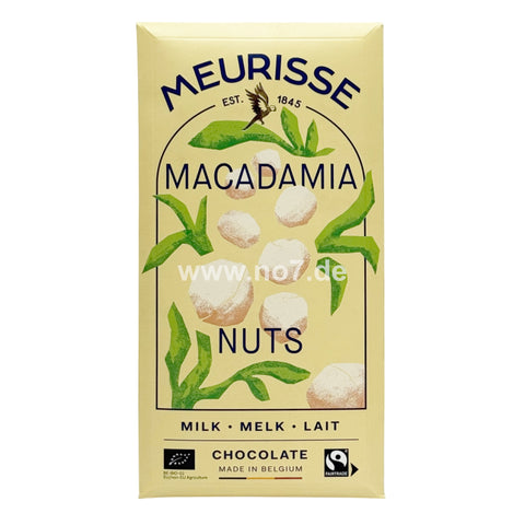 Meurisse Milk Chocolate Macadamia Nuts 100g
